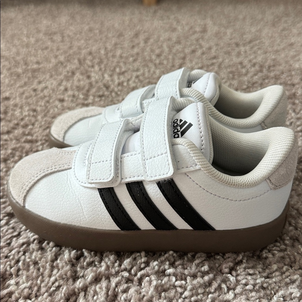 New Adidas Kids' White and Black Sneakers